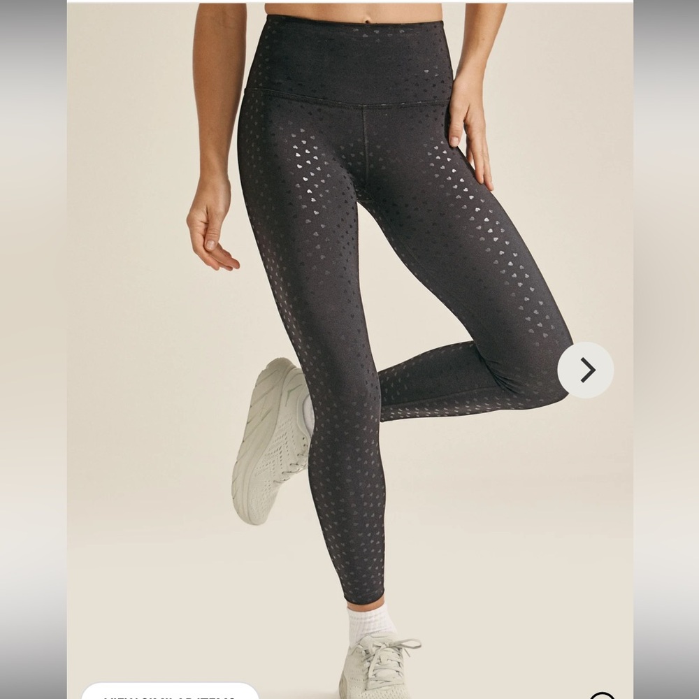 Hearts PowerShine High Waisted Midi Legging Size M Black